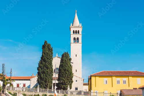 old church in pula city in croatia summer time