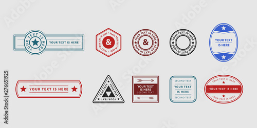 Set of vector blank stamps. Seals and frames with template text