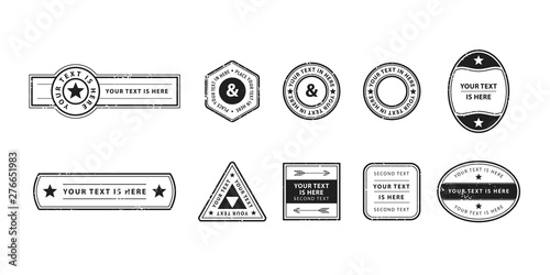 Photo Set of genuine vector stamps in retro style