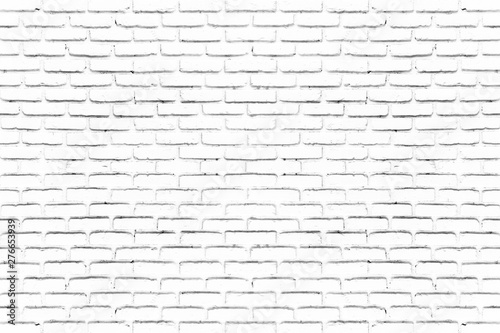 White brick wall texture for background or wallpaper. Abstract interior decoration vintage style.