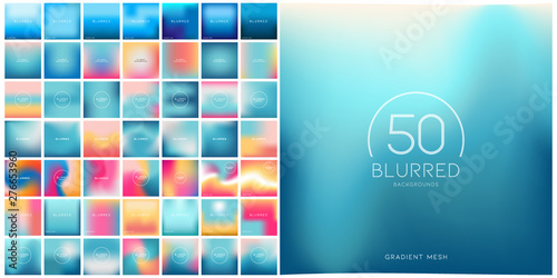 set of 50 blurred background with gradient mesh