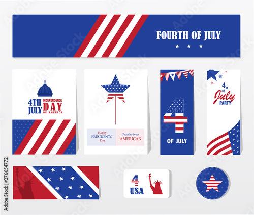 Happy independence day 4 th july, United states of america day. Layout, design, template.Vector illustration.