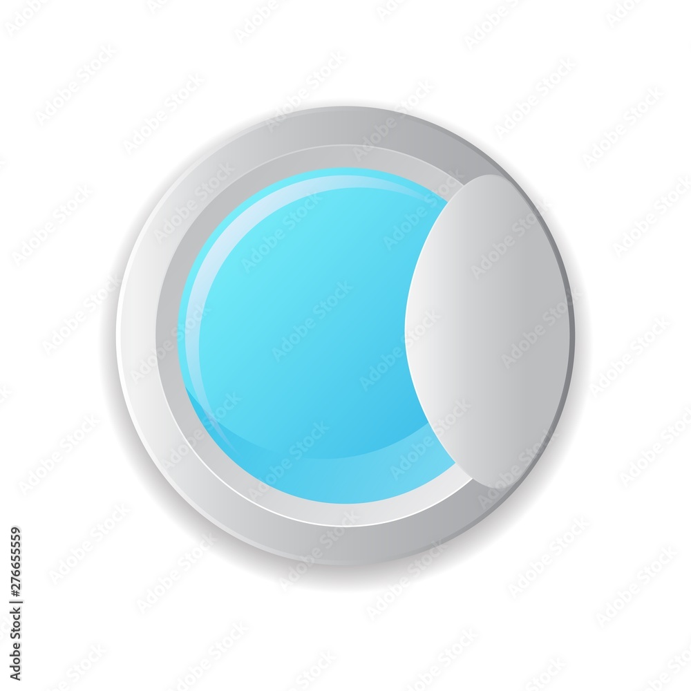 Vector realistic washing-machine door isolated on white background. Laundry template. 3D illustration.