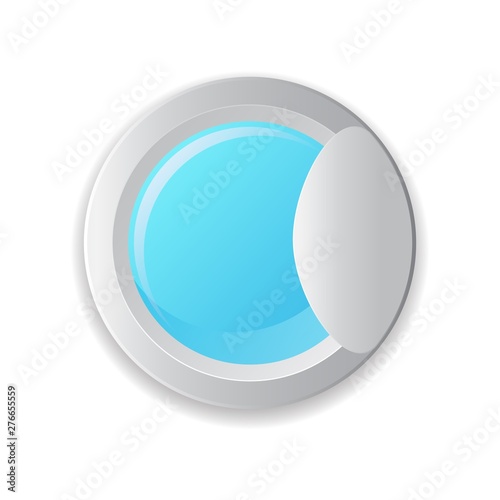 Vector realistic washing-machine door isolated on white background. Laundry template. 3D illustration.