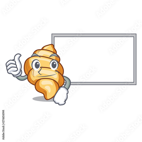 Thumbs up with board gnocchi pasta isolated in the character