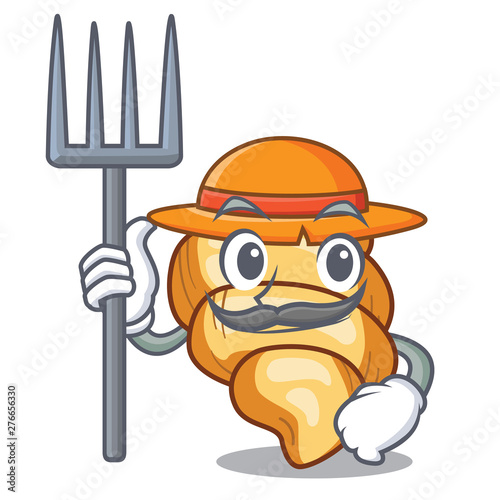 Farmer gnocchi pasta isolated in the character