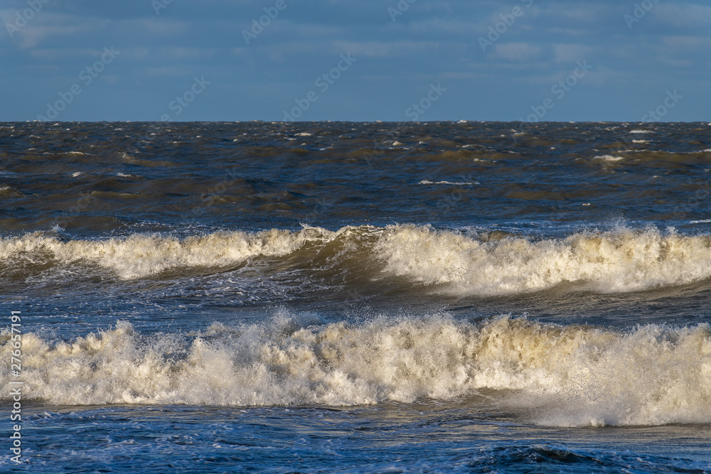 Stormy Baltic sea at Liepaja, Latvia.