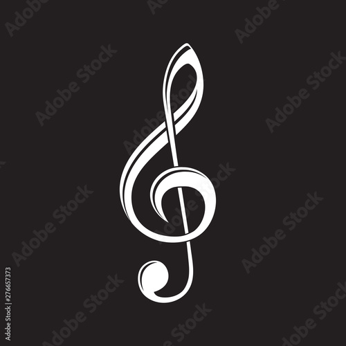 G clef, violin key. Vector illustration
