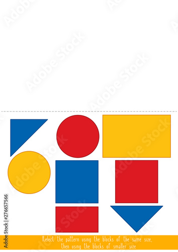 Matching game with Dienes blocks