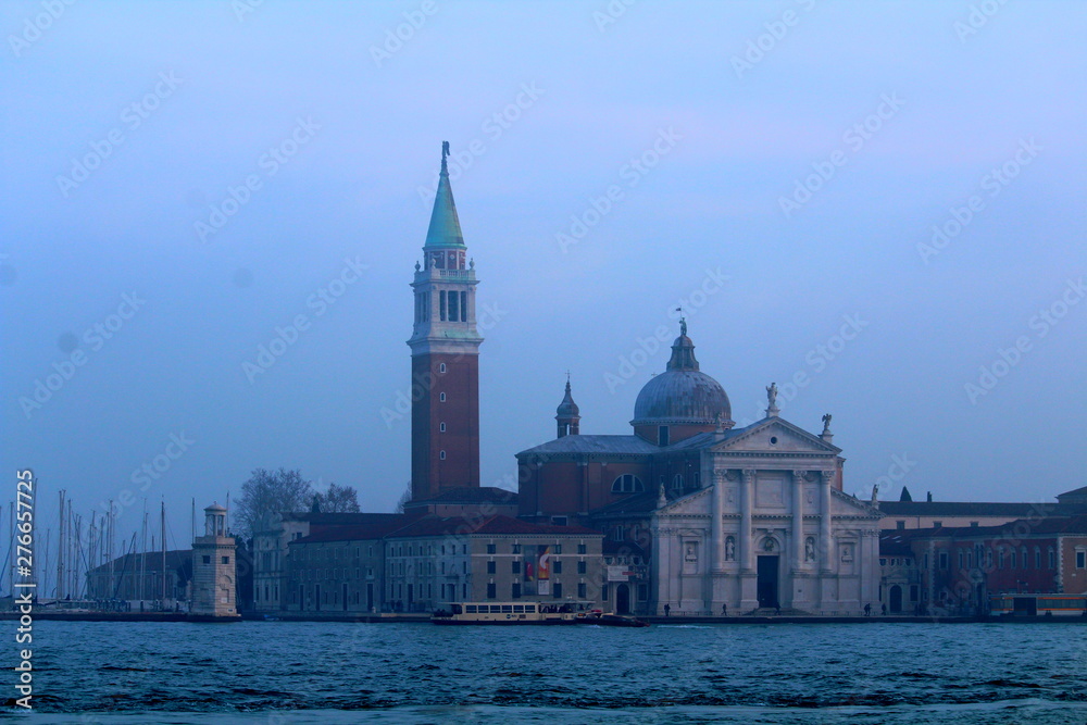 Venezia, Italia, December 28, 2018 view of the Church of the Most Holy Redeemer