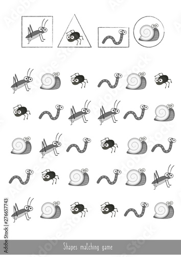 Shapes matching game for kids