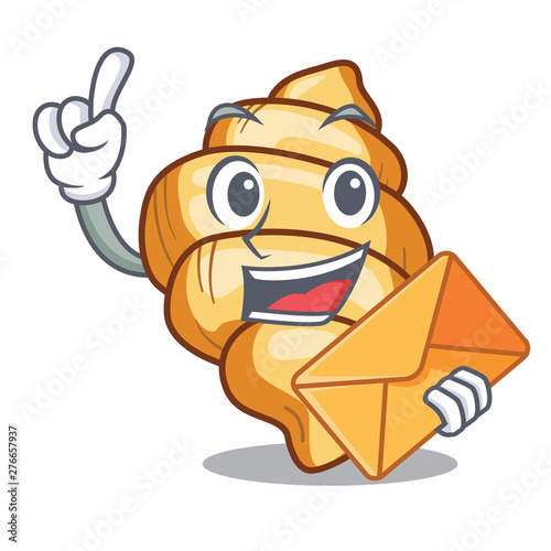 With envelope gnocchi pasta above wooden cartoon table