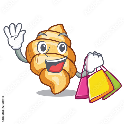 Shopping gnocchi pasta above wooden cartoon table