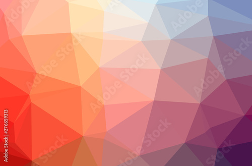 Illustration of abstract Blue  Red horizontal low poly background. Beautiful polygon design pattern.
