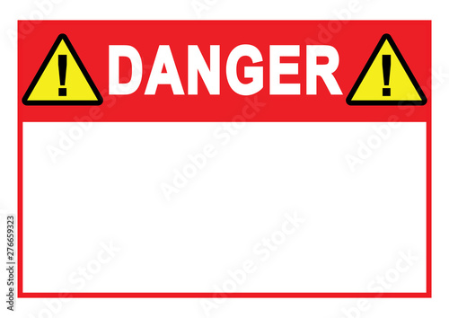 Free Download Warning sign Danger Sign with blank space for your text printable paper templates available for A4 paper vector illustration - GFXLoad