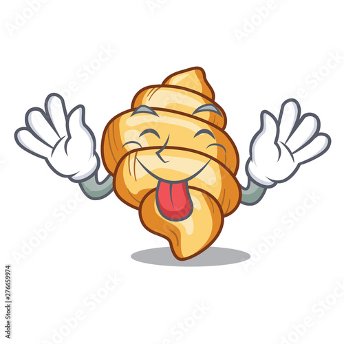 Tongue out pasta gnocchi on the a cartoon