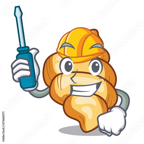 Automotive pasta gnocchi on the a cartoon