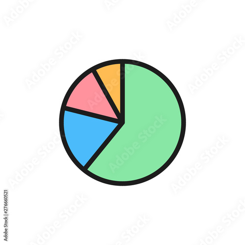 Free Download Pie chart, graphs in segments flat color icon. - GFXLoad