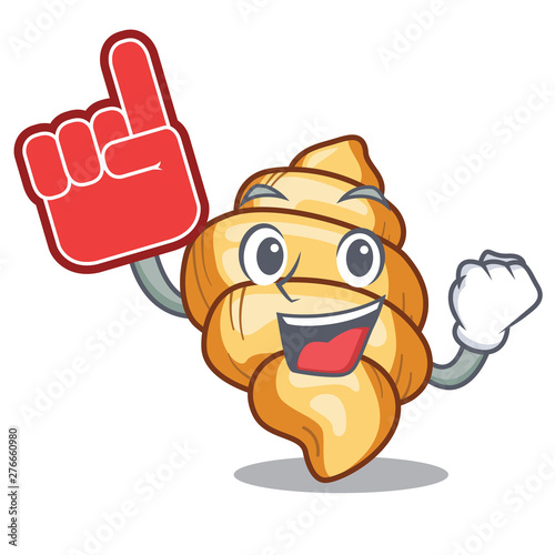 Foam finger pasta gnocchi on the a cartoon