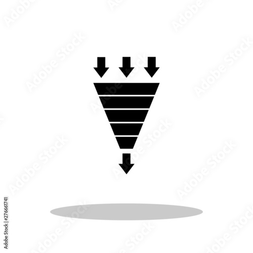 Sales funnel icon in flat style. Funnel symbol for your web site design, logo, app, UI Vector EPS 10.