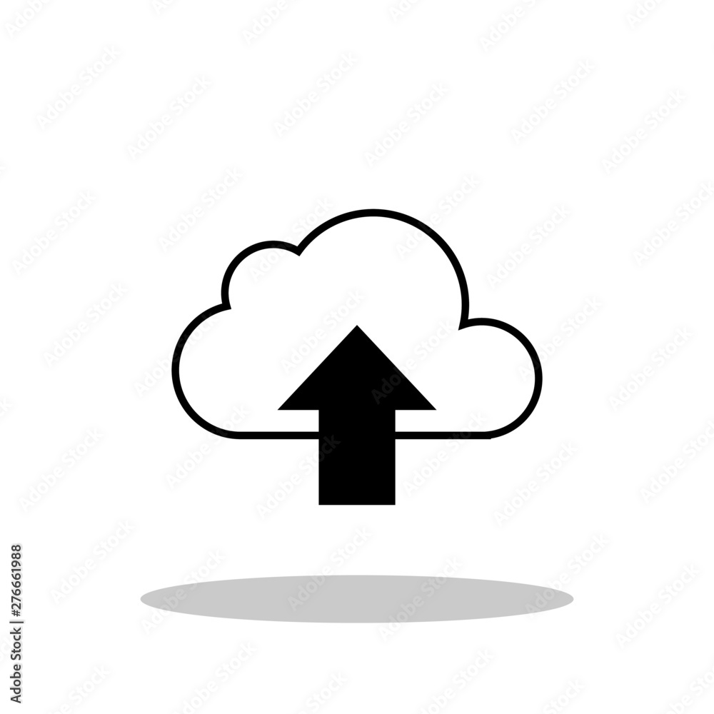 Cloud computing icon in flat style. Upload to cloud symbol for your web site design, logo, app, UI Vector EPS 10. Cloud computing icon in flat style. Upload to cloud symbol for your web site design, logo, app, UI Vector EPS 10.