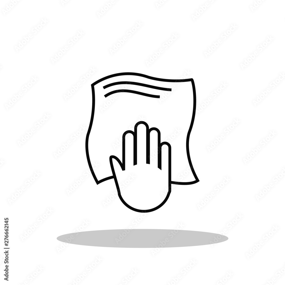 Wipe icon in flat style. Cleaning cloth symbol for your web site design, logo, app, UI Vector EPS 10. Wipe icon in flat style. Cleaning cloth symbol for your web site design, logo, app, UI Vector EPS 10.