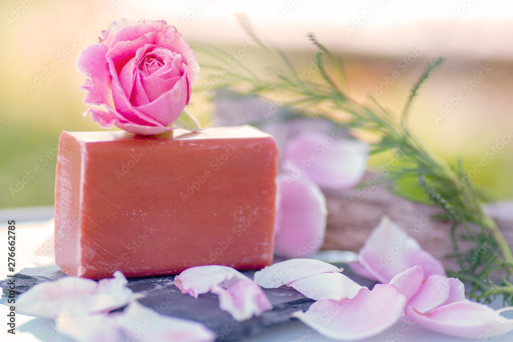 soap with flowers and candle soap with flowers and candle