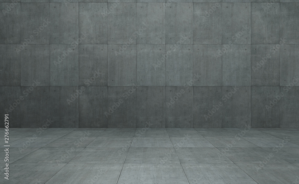 Industrial Loft style grey concrete cement square tiles wall and floor background .