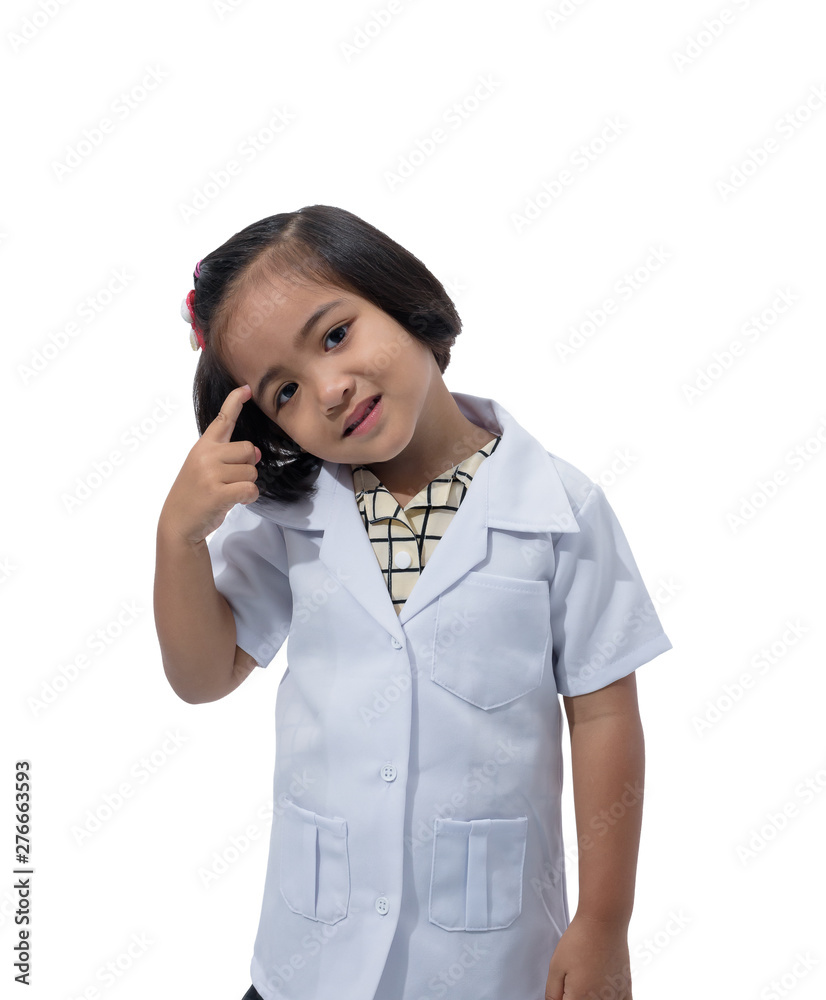 Cute Little asian girl doctor smiling while wearing Doctor's uniform Cute Little asian girl doctor smiling while wearing Doctor's uniform