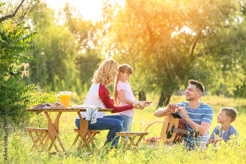 Happy family on summer picn...
