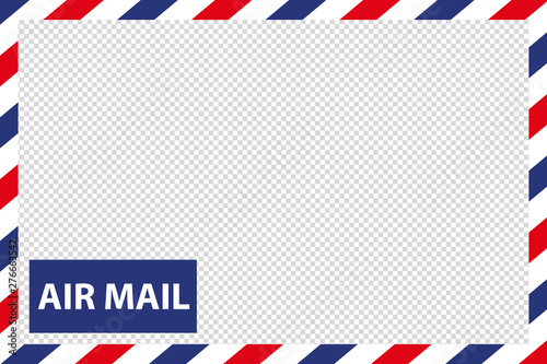 Airmail Envelope Border - Vector Illustration - Isolated On Transparent Background