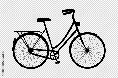 Bicycle Silhouette - Vector Illustration - Isolated On Transparent Background