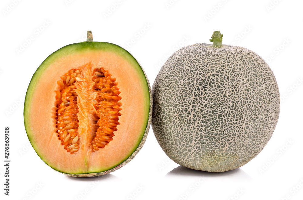 Cantaloupe melon isolated on white background Cantaloupe melon isolated on white background