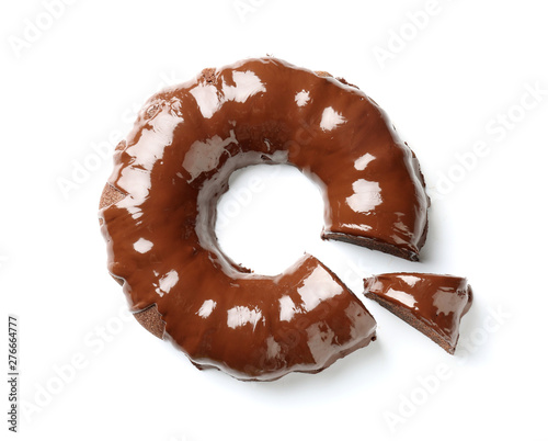 Wallpaper Mural Tasty chocolate cake on white background Torontodigital.ca