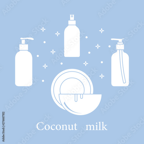 Coconut milk for cosmetics and care products.