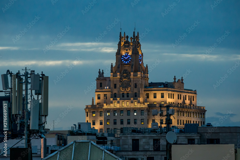 Naklejka premium Madrid Spain skyline