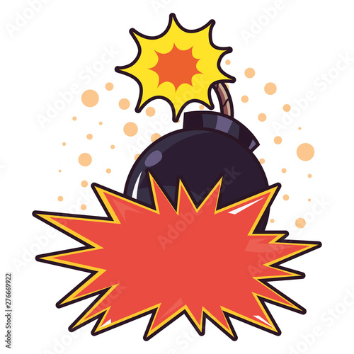 comic boom explosion pop art white background