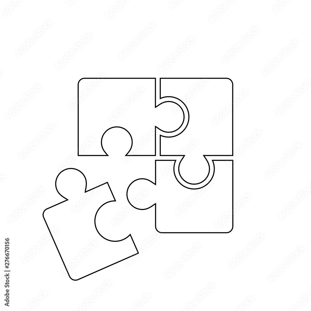Puzzle compatible icon vector. Jigsaw agreement illustration. Cooperation solution logo.