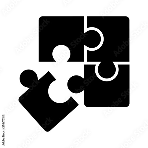 Puzzle compatible icon vector. Jigsaw agreement illustration. Cooperation solution logo. photo