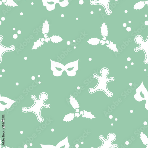 Christmas and New Year 2019 seamless pattern.