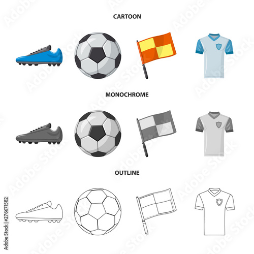 Vector design of soccer and gear icon. Set of soccer and tournament stock symbol for web.