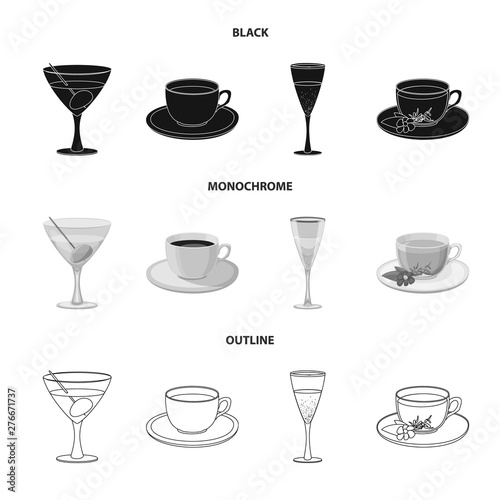 Isolated object of drink and bar symbol. Set of drink and party vector icon for stock.