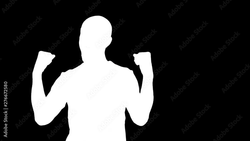 4K green screen loop man cheering with emotions