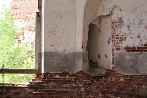 walls and Windows in the ruins of an ancient Church in Russia