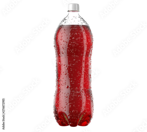 Fotografie Carbonated Red Soft Drink Plastic Bottle