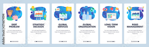 Website and mobile app onboarding screens vector template