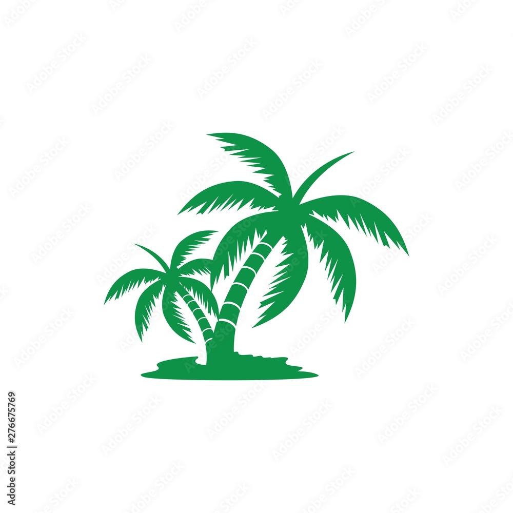 Obraz premium Palm tree summer logo template vector illustration