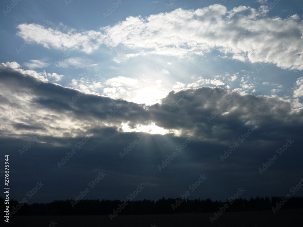 Sunset in the sky. Trees summer spring. Water. Sunset in the sky. Trees summer spring. Water.