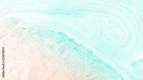 Abstract pastel marble with foam bubbles background. Summer beach background.