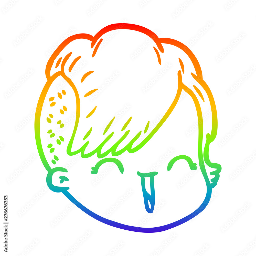 rainbow gradient line drawing cartoon female face rainbow gradient line drawing cartoon female face